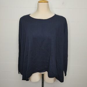 The Earth Collection cotton & cashmere boxy asymmetric sweater